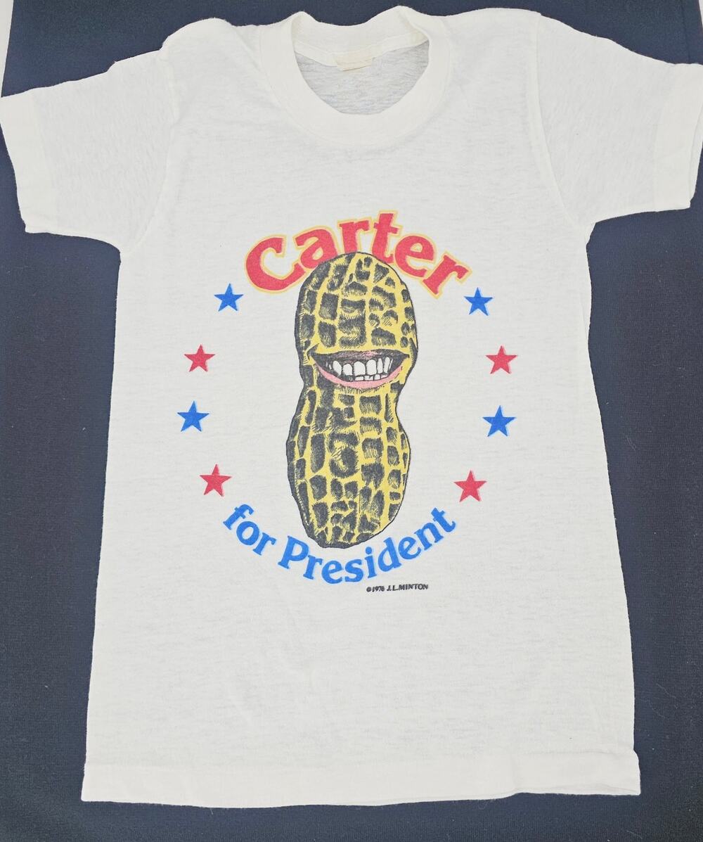 VTG 1976 Carter for President Glow in Dark Peanut Youth T-Shirt Top M 10-12 4050